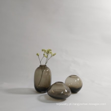 Mini vasos defumados variados, turquesa, conjunto de três